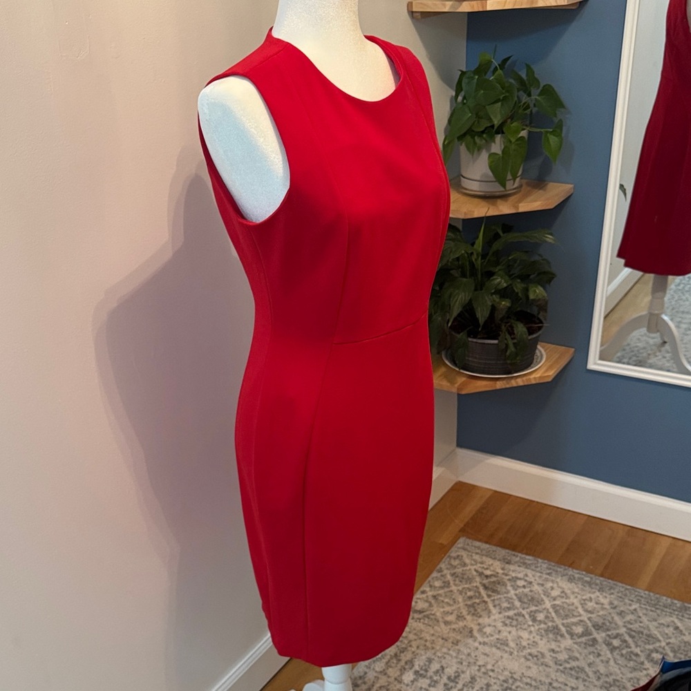 Calvin Klein Red sleeveless work party Dress - Picture 5 of 12